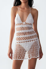 Spagetti Club Mini Dress Bianco