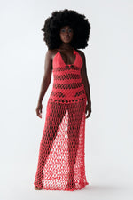 Spagetti Club Maxi Dress Fushia